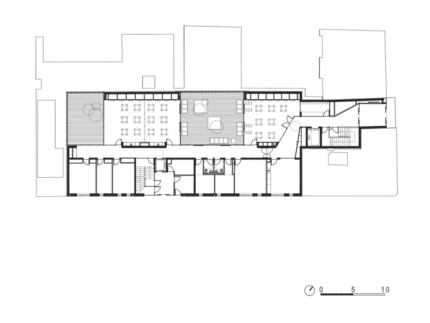 Ground floor plan. An urban health center by AZC. 