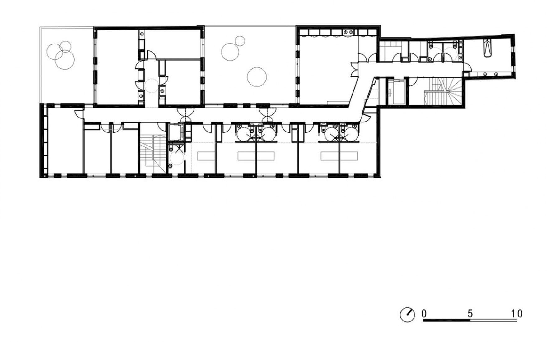 First floor plan. An urban health center by AZC. 