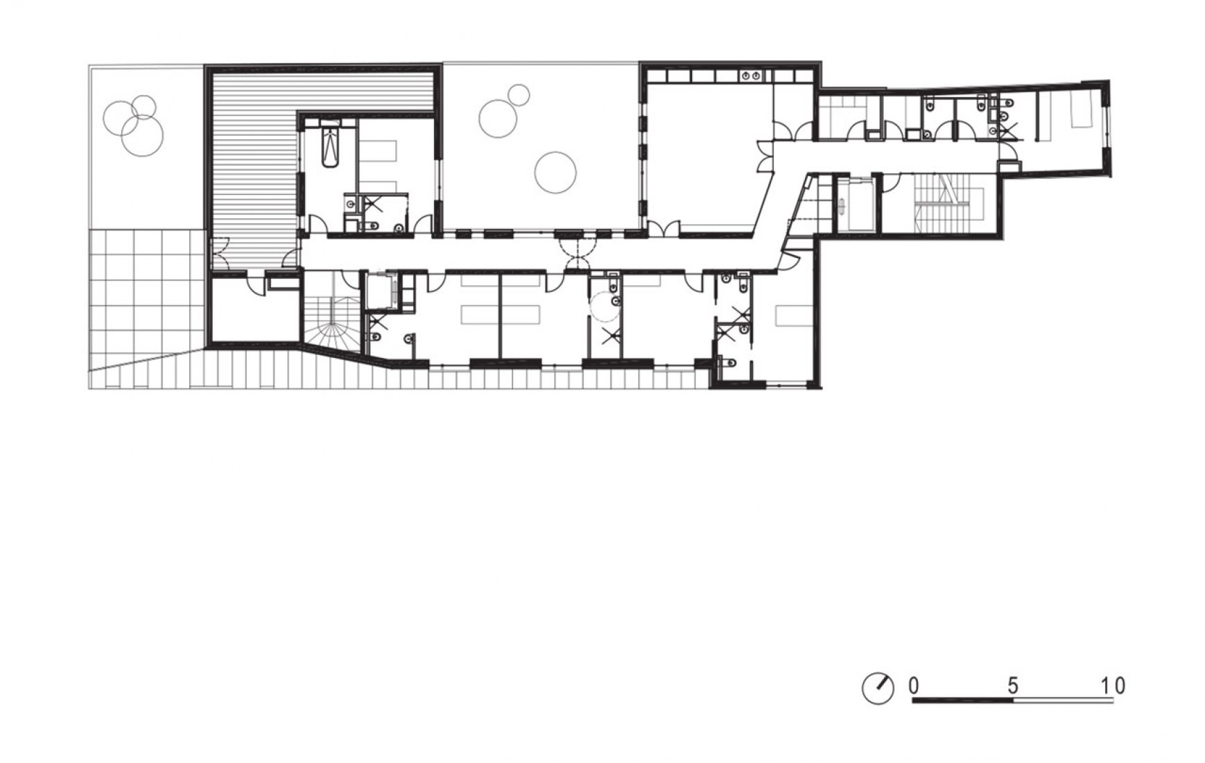 Second floor plan. An urban health center by AZC. 