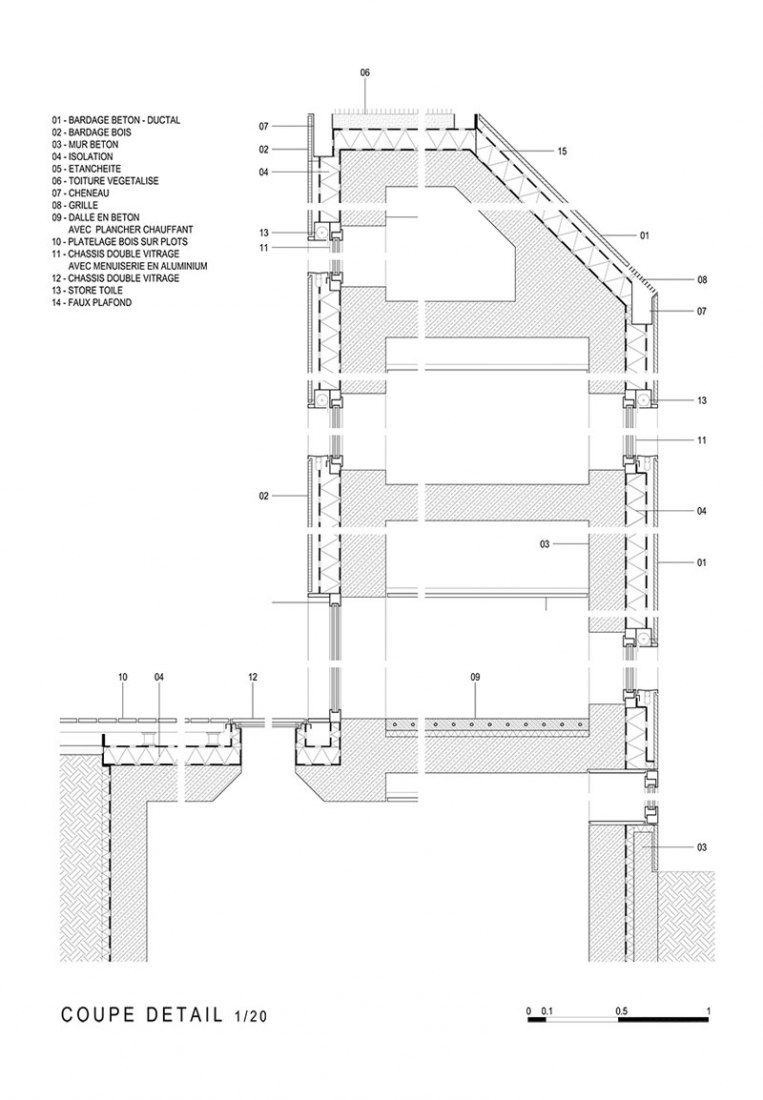 Constructive detail. An urban health center by AZC. 