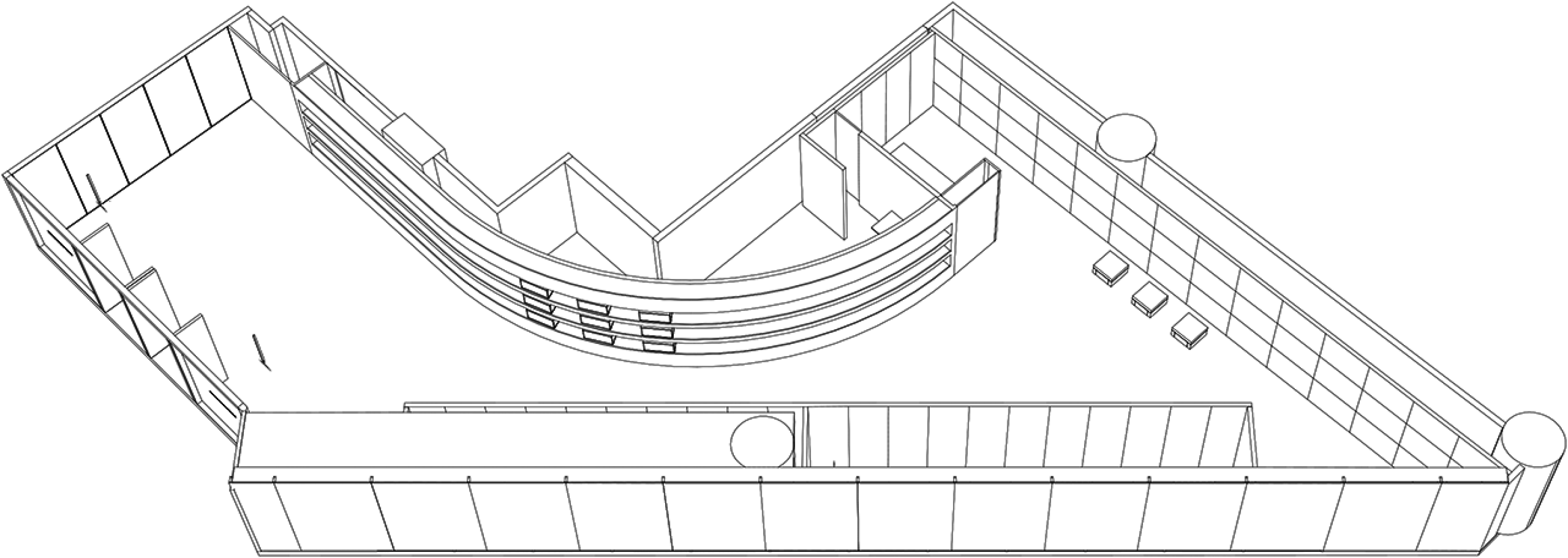 Axonometric view. Nicolas Andreas Taralis boutique by Bernard Dubois.