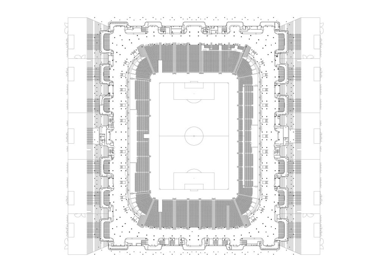 Planta de acceso directo al foso. Nuevo estadio de Burdeos por Herzog & De Meuron. Imagen cortesía de Nouveau Stade Bordeaux.