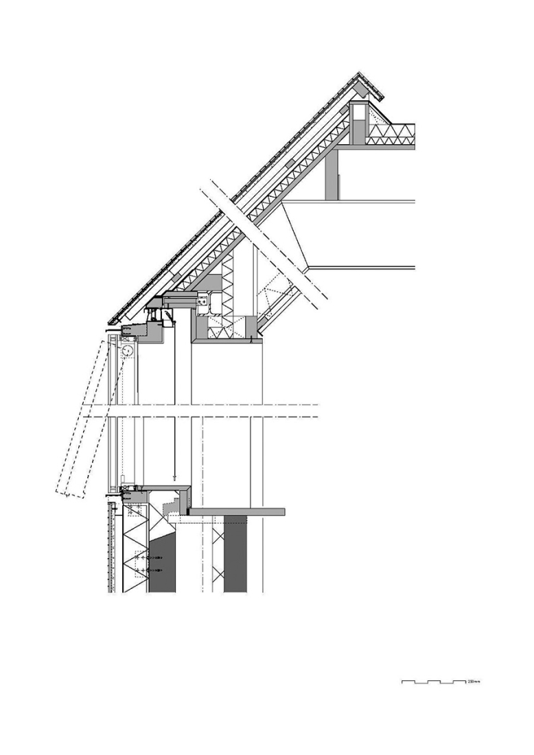 Sección de cubierta. Ayuntamiento de Borsele por Atelier Kempe Thill.