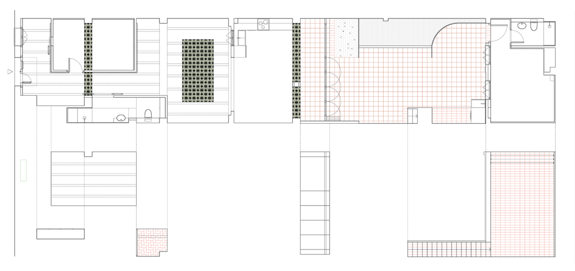 Planta de construcción. Reforma de vivienda en el Cabanyal por David Estal Herrero.