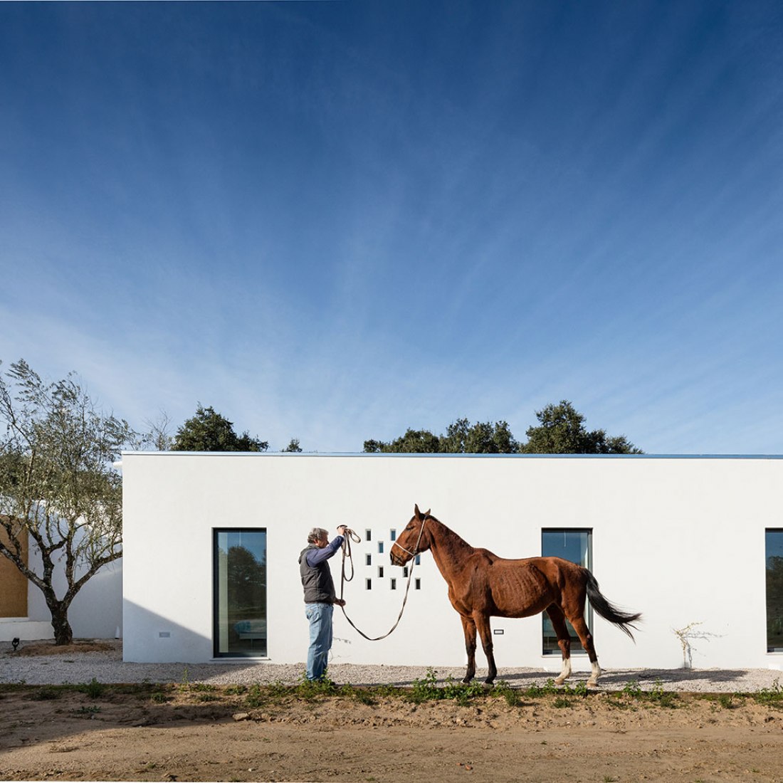 Exterior private area. Vineyard house by Blaanc. Photography © João Morgado.