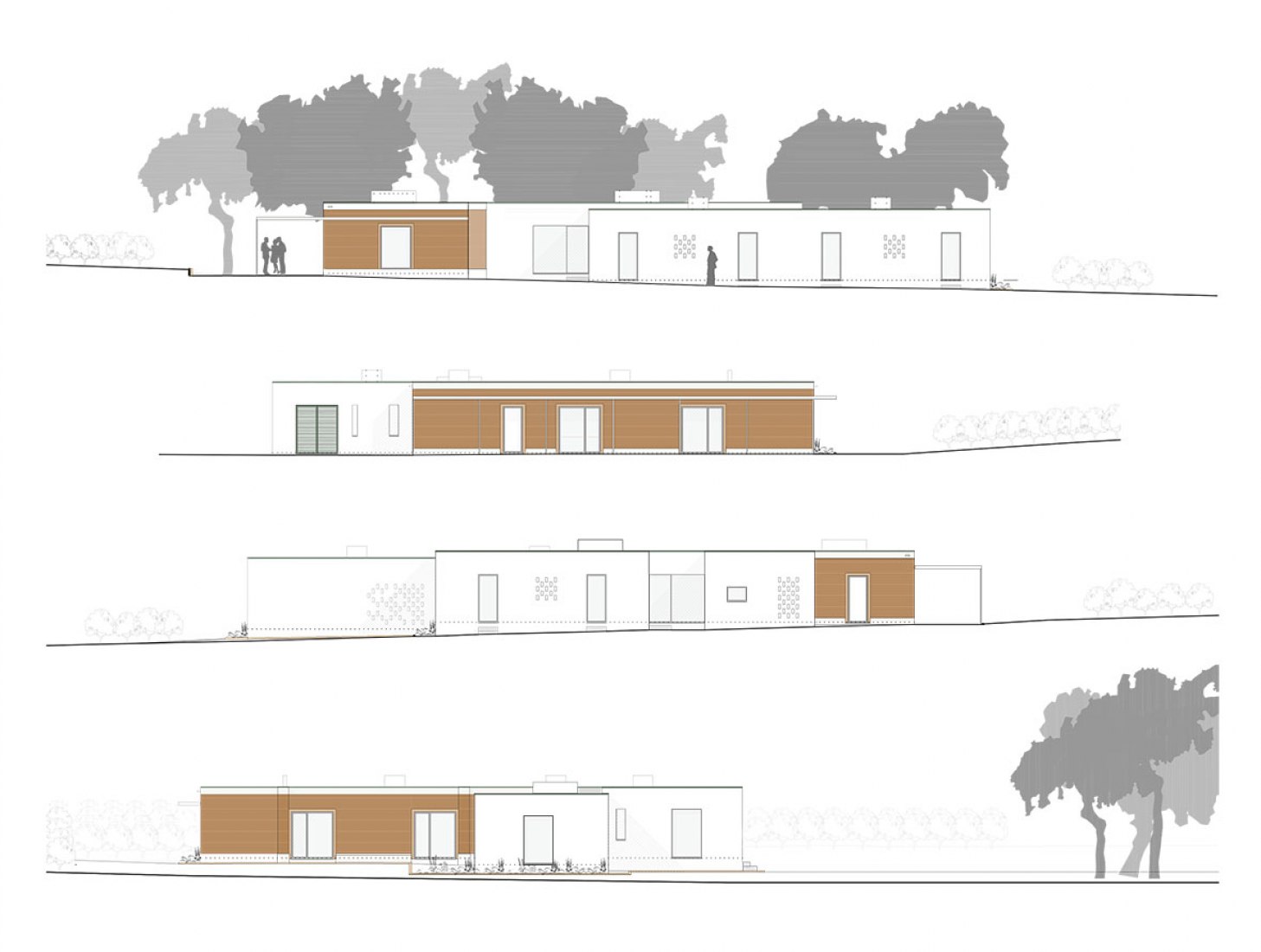 Elevations. Vineyard house by Blaanc.