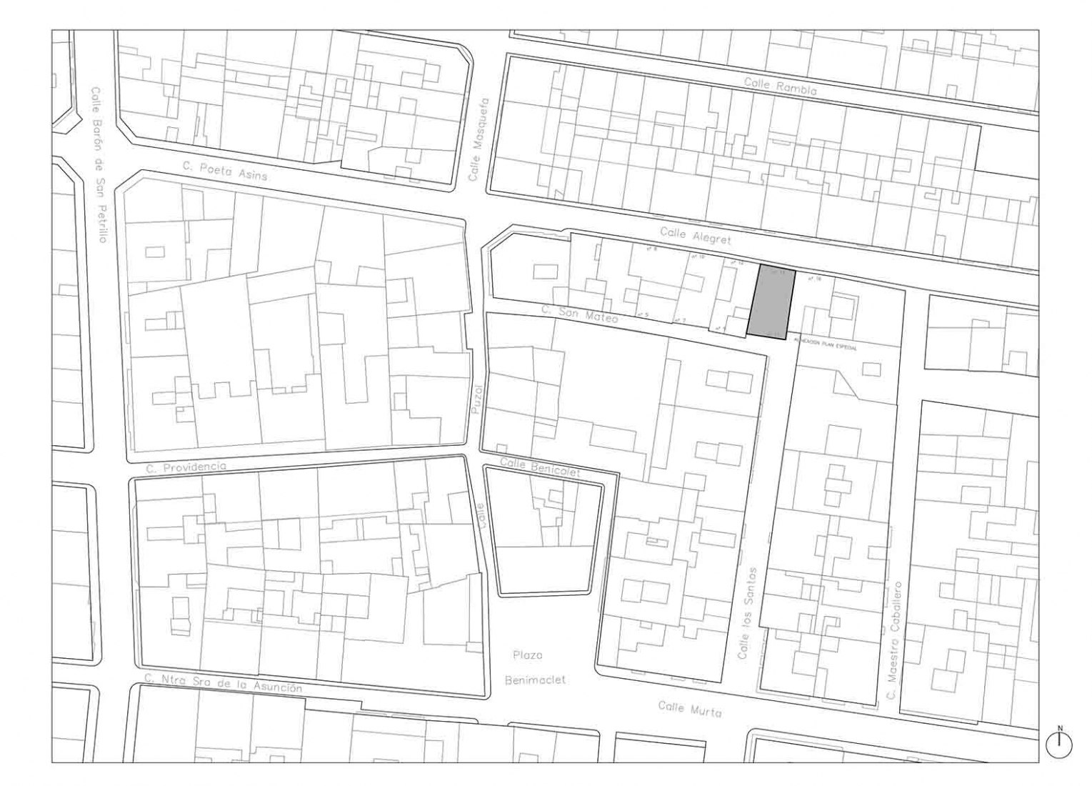 Plano de situación. Casa Flora por Gradolí & Sanz.