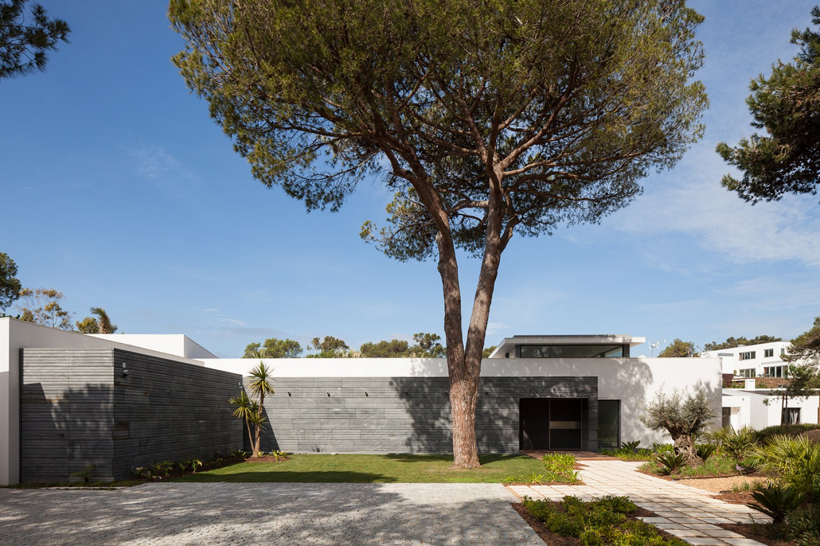 Vista exterior jardín. Casa P272 por Fragmentos de Arquitectura. Fotografía por Francisco Nogueira.