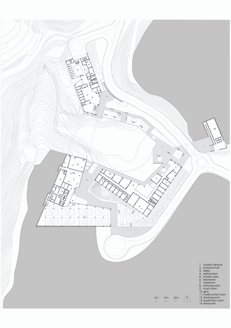 Planta principal. Centro comunitario Taoyuanju por Vector Arquitectura.