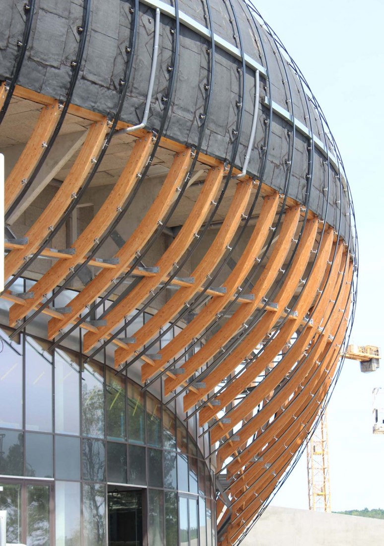 Exterior view under construction. Cité du Vin by X-TU. Photography © Cité du Vin.