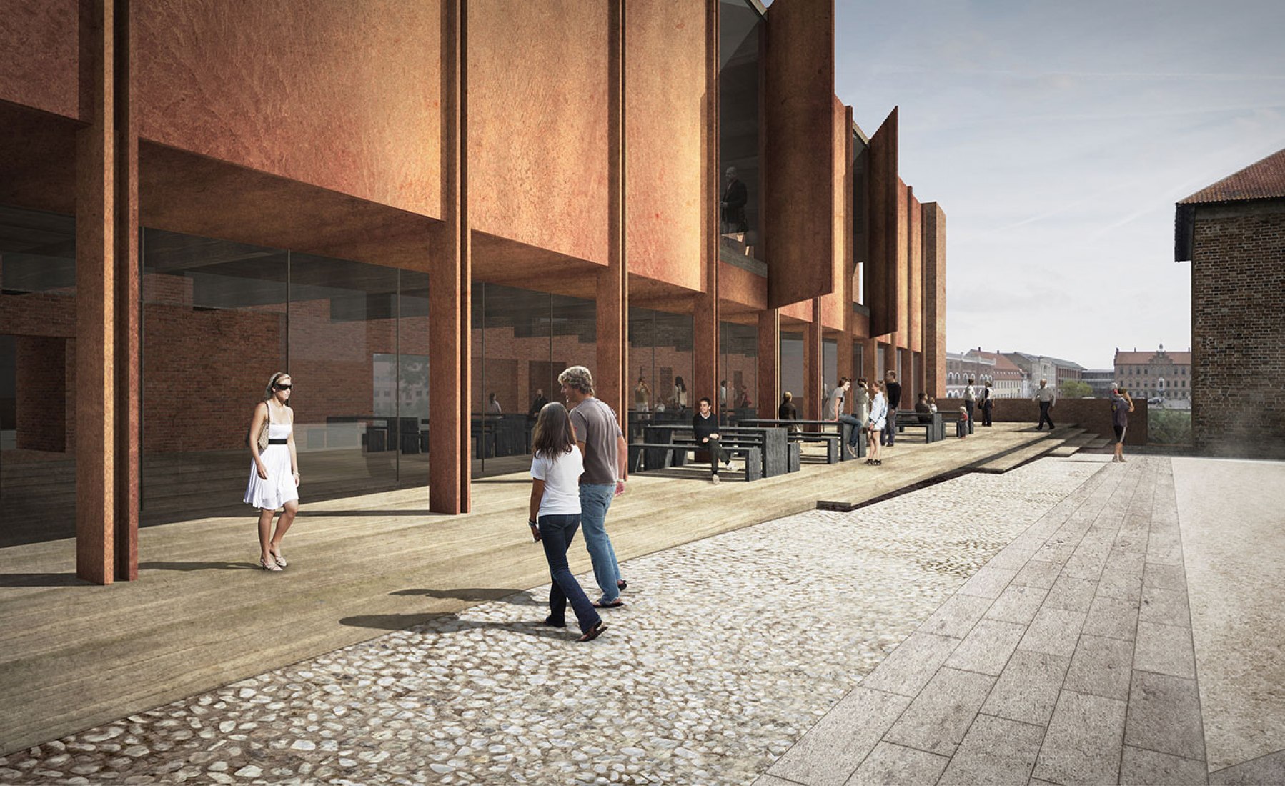 Courtyard. New Nyborg Castle by Cubo and jaja Architects.