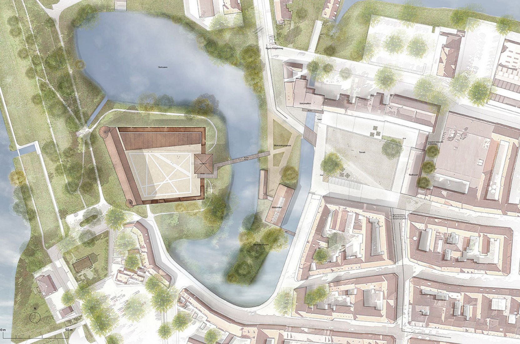 Site plan. New Nyborg Castle by Cubo and jaja Architects.