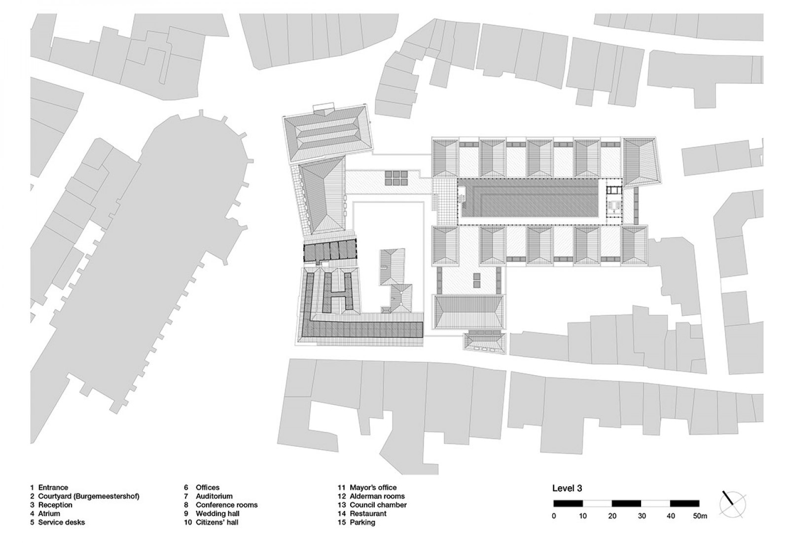 Tercera planta. Ayuntamiento de Deventer por Neutelings Riedijk Architecten. 