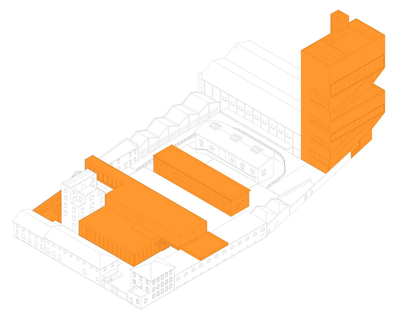 Axonometric of Project. Courtesy of OMA.