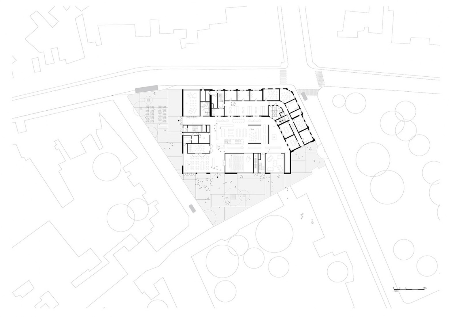 Location floor plan. Library & Academy for Perfoming Arts in Aalst by KAAN. 