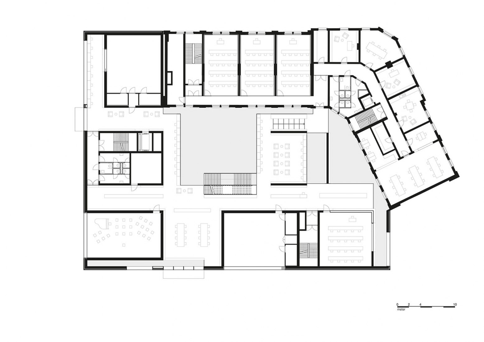 Ground floor plan. Library & Academy for Perfoming Arts in Aalst by KAAN. Biblioteca y Centro Artístico en Aalst por KAAN. Fotografía © EdiT, KAAN Architecten.