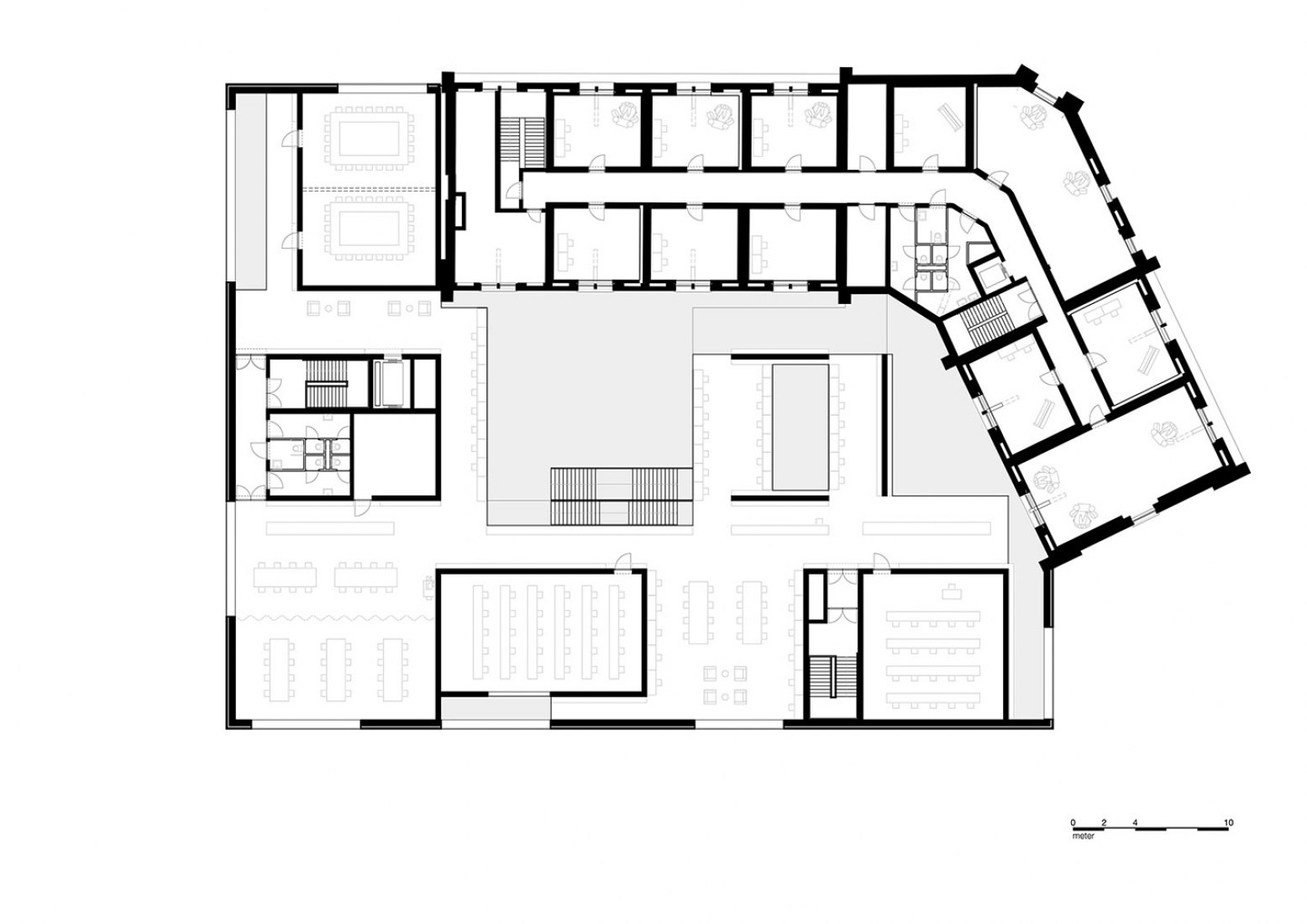 First floor plan. Library & Academy for Perfoming Arts in Aalst by KAAN. 