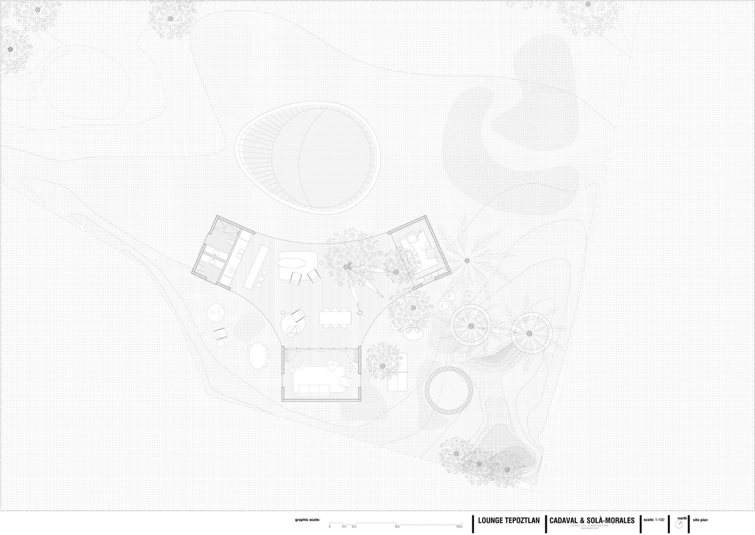 Location floor plan. Tepoztlan Lounge by Cadaval & Solà-Molrales. 