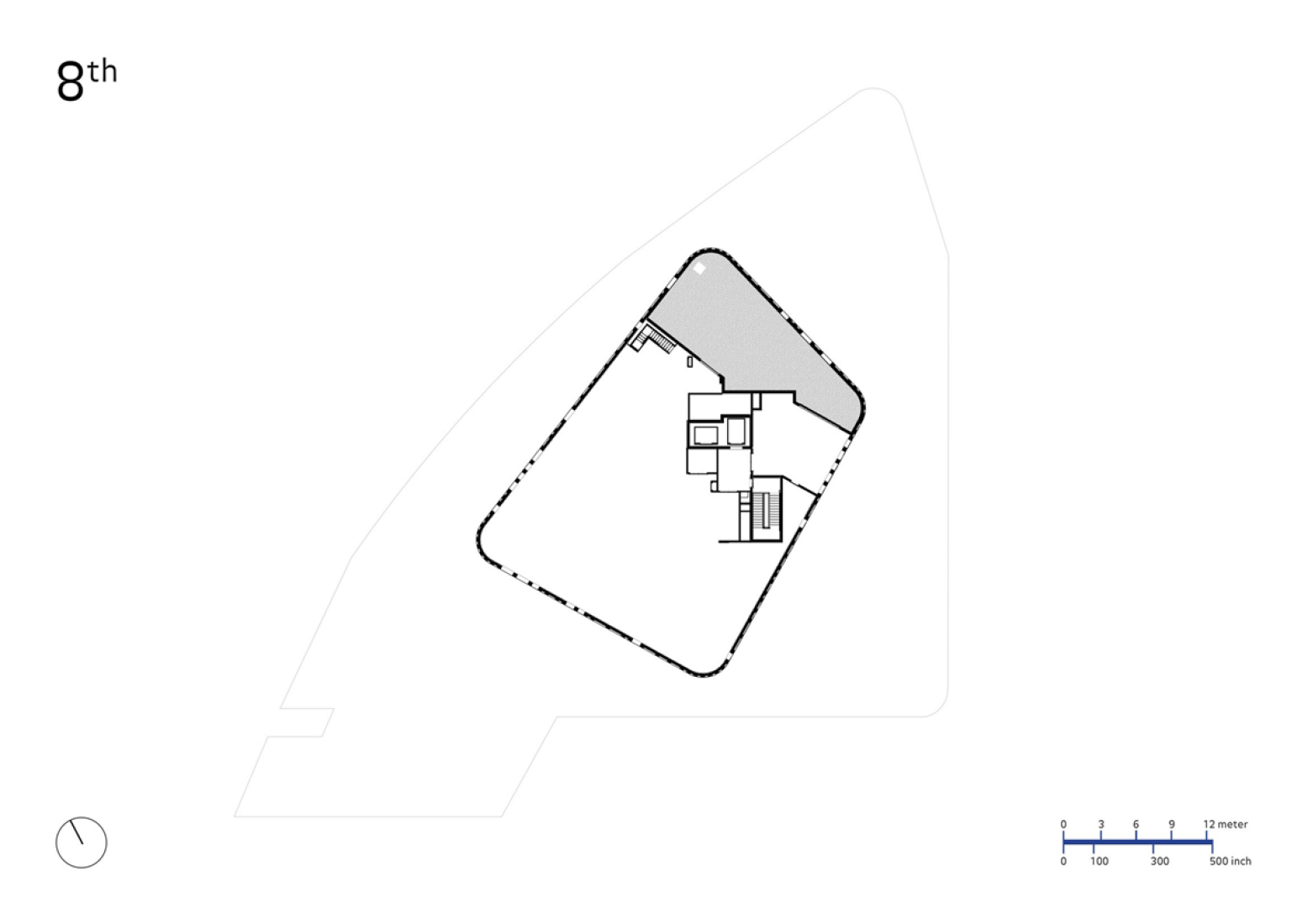 Eighth floor plan. Bruce C. Bolling Municipal Building by Mecanoo & Sasaki Associates.