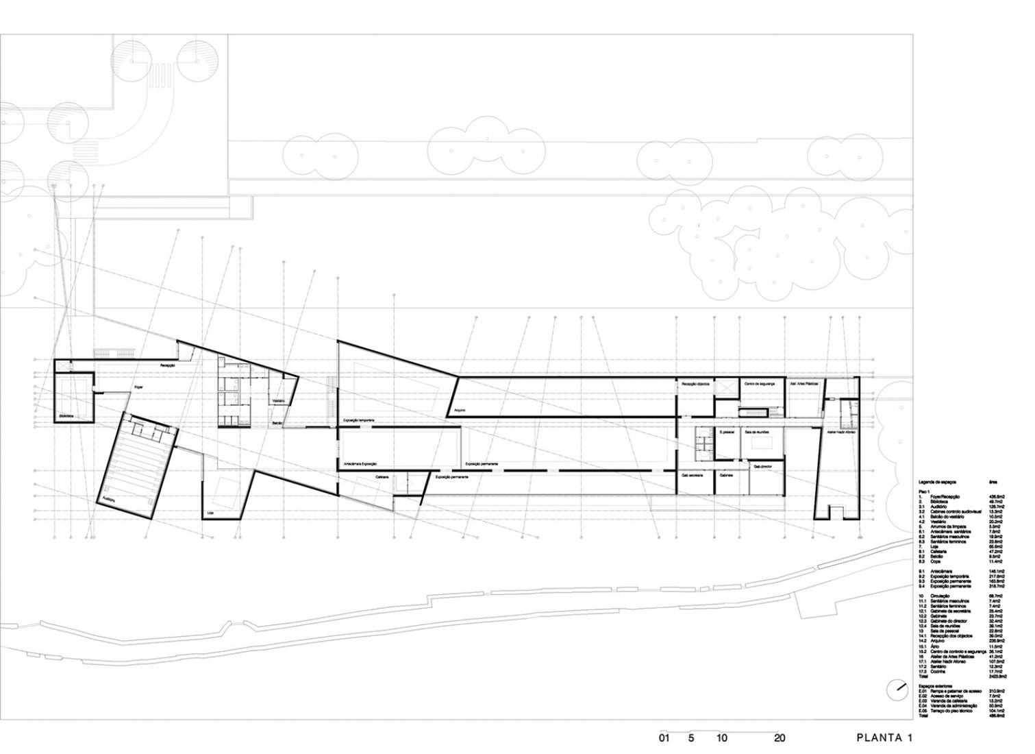 Planta principal. Museo de Arte Contemporáneo Nadir Afonso por Álvaro Siza. 