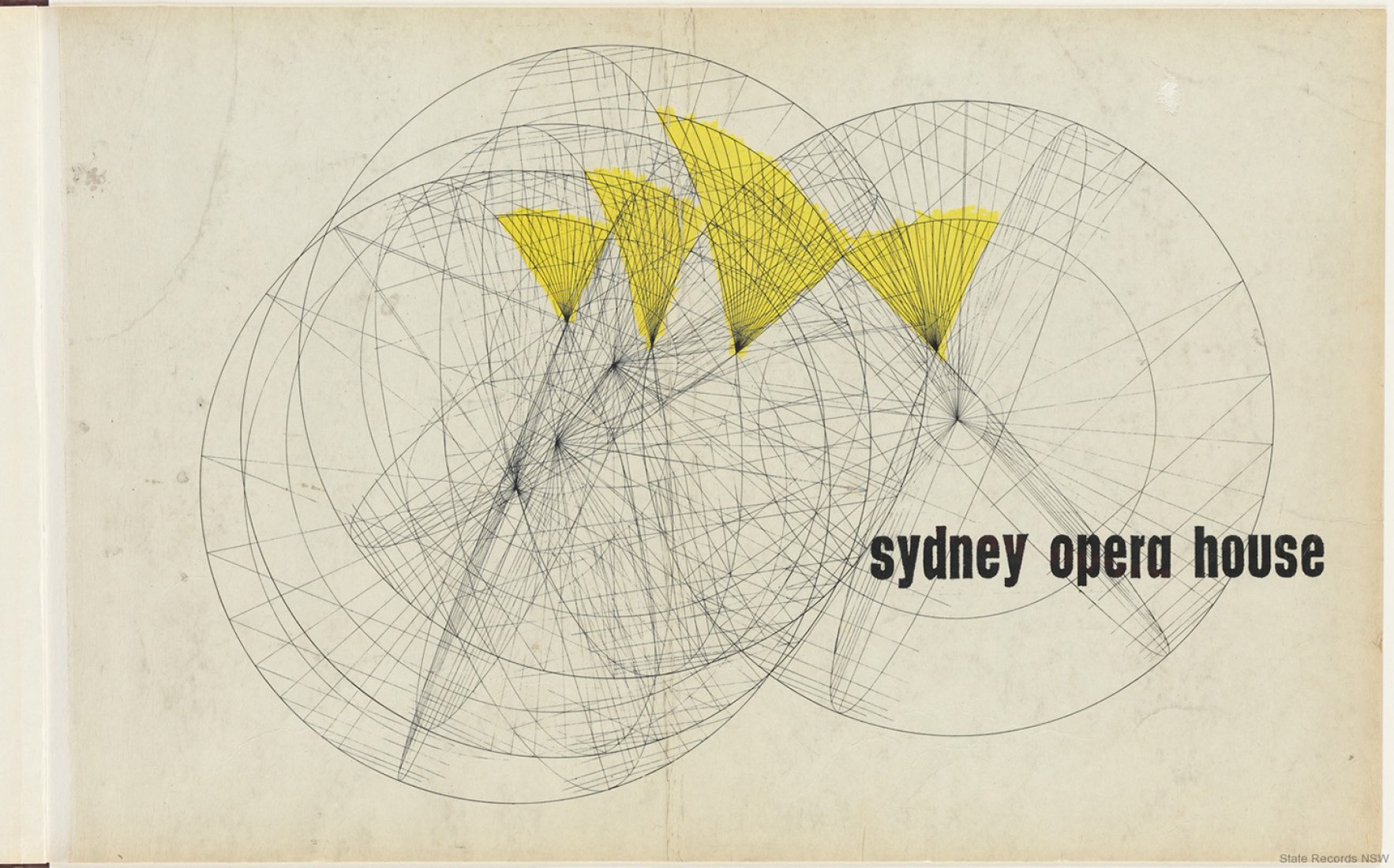 Front cover. Sydney Opera House, Yellow Book. This 1962 report (commonly known as the Yellow Book) comprises plans submitted by Jørn Utzon and consultants. The Sydney Opera House plans include, in addition to plans of the minor and major halls, geometrical construction showing the shells of the major hall, details of precast lid, tiling on shells and development of shells.