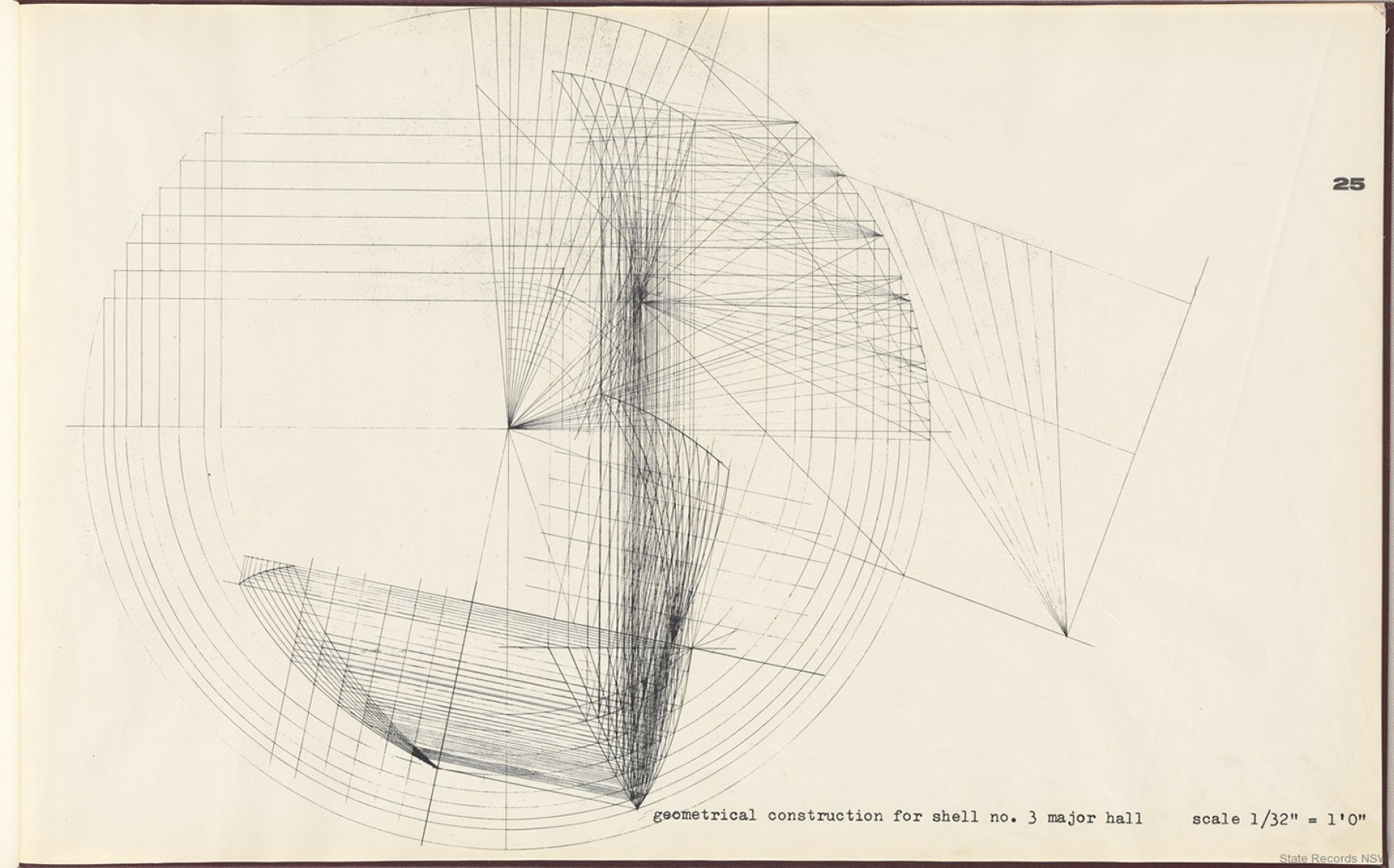 Geometric detail. Sydney Opera House, Yellow Book, by Jørn Utzon.