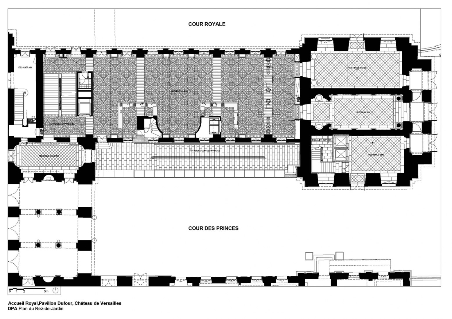 Planta de acceso. Pabellón Dufout por Dominique Perrault.