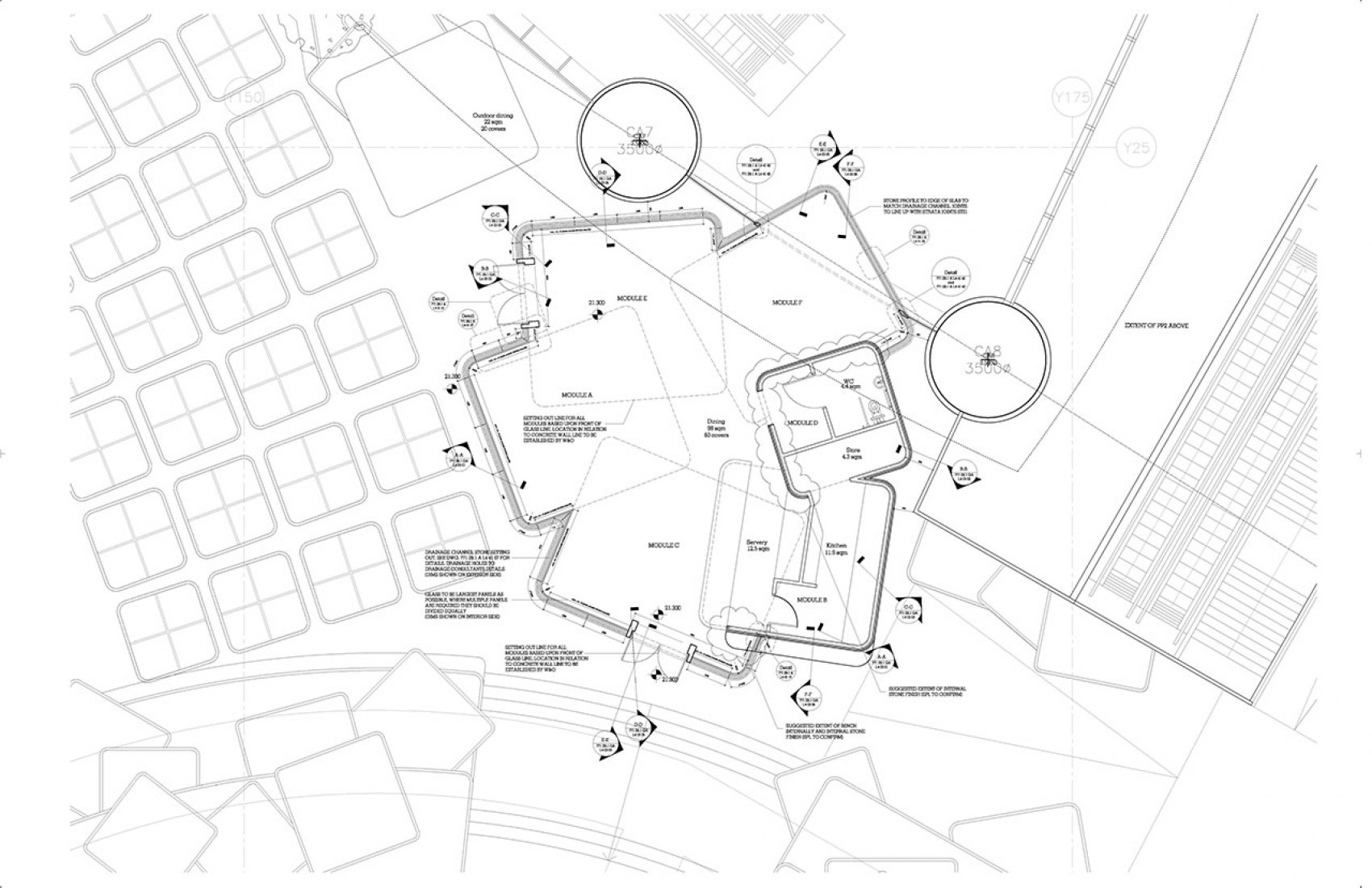 Restaurant entrance floor plan. Pacific Place by Thomas Heatherwick. 