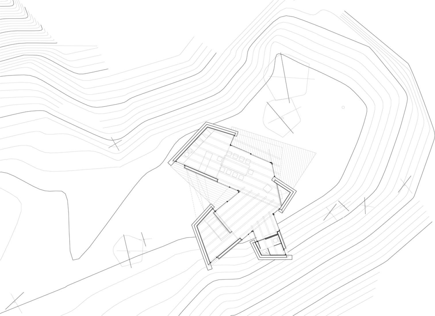 Site plan. Pavillion in Río Blanco by Carme Pinós. 