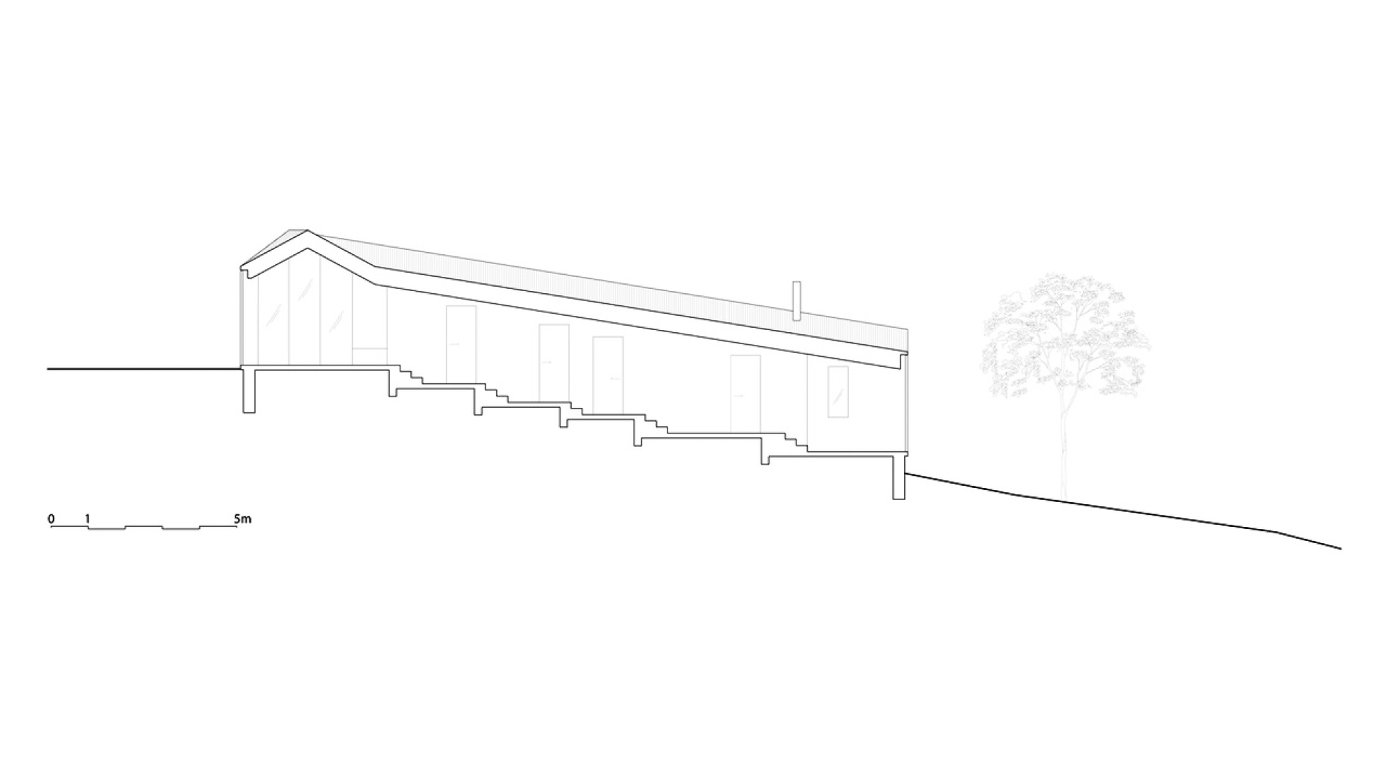 Section. V-lodge by Reiuf Ramstad architects. 