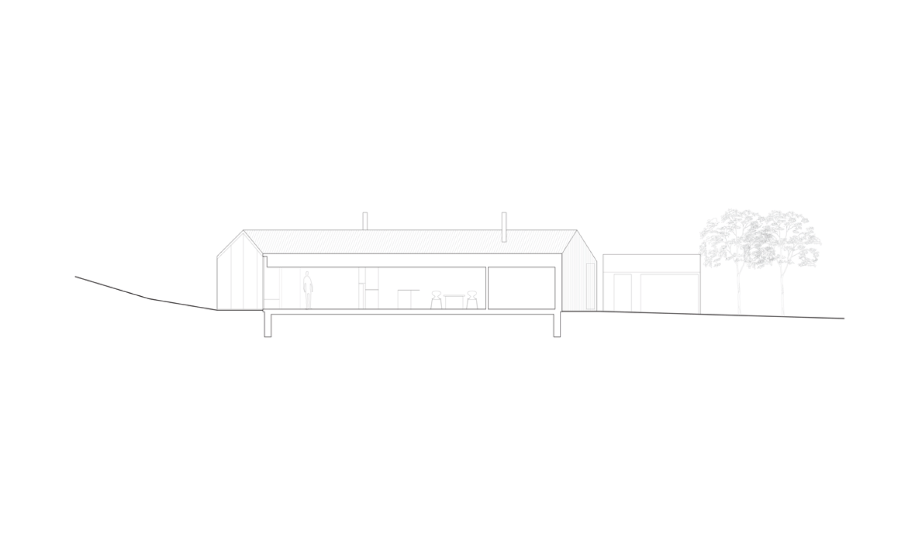 Section. V-lodge by Reiuf Ramstad architects. 