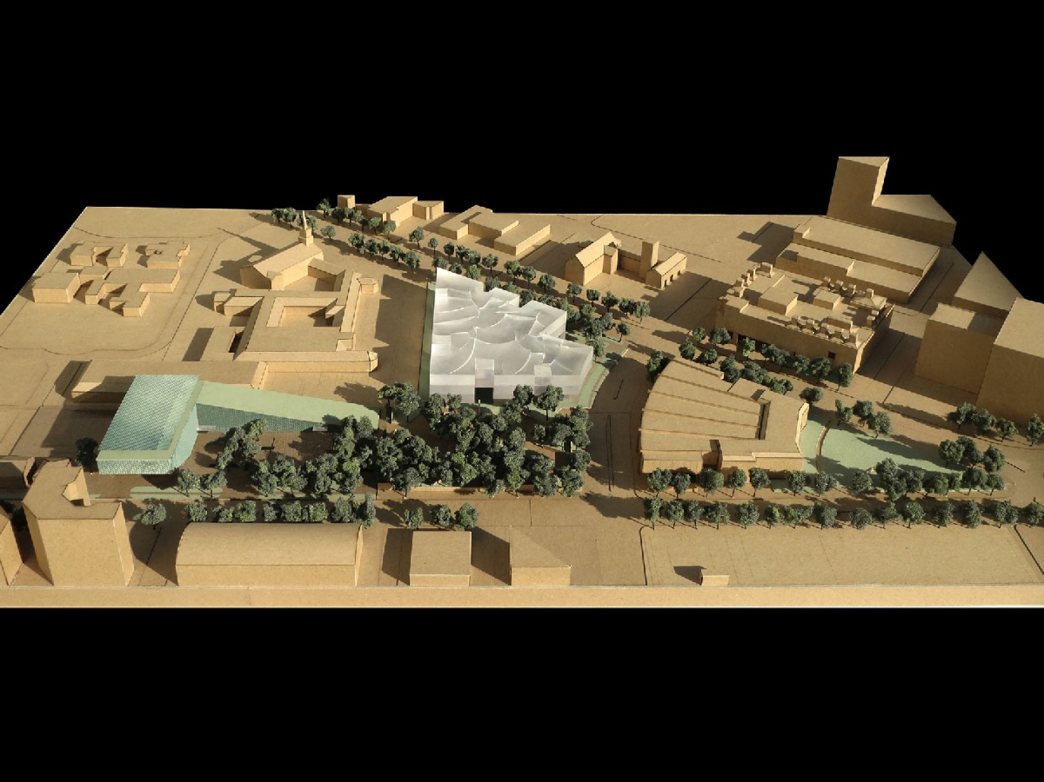 Model view of the Fayez S. Sarofim Campus. Photography courtesy of Steven Holl Architects.