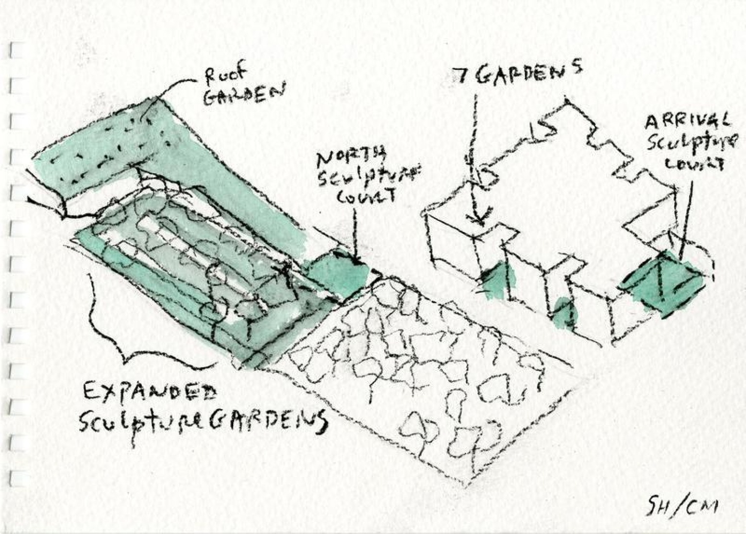 Watercolor on paper, 2014 by Steven Holl. Image courtesy of Steven Holl Architects.