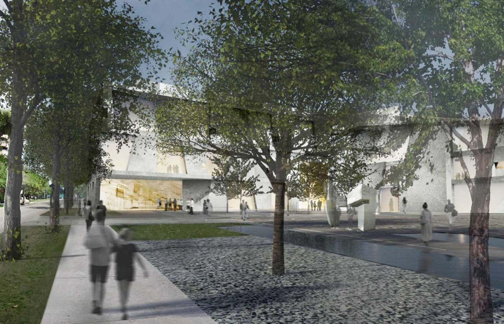 The Glassell School of Art as seen from the Brown Foundation Plaza. Rendering courtesy of Steven Holl Architects.