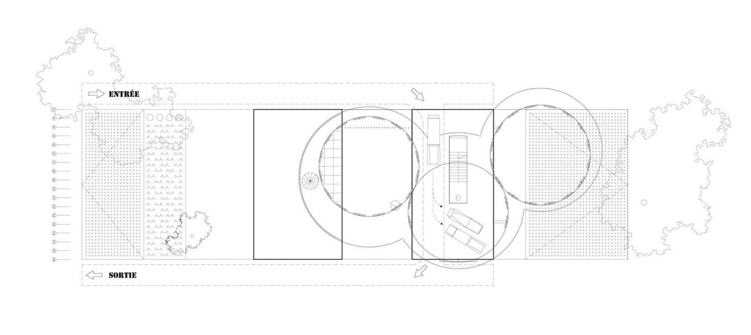 Entrance floor plan. Toboggan House by Z4Z4.