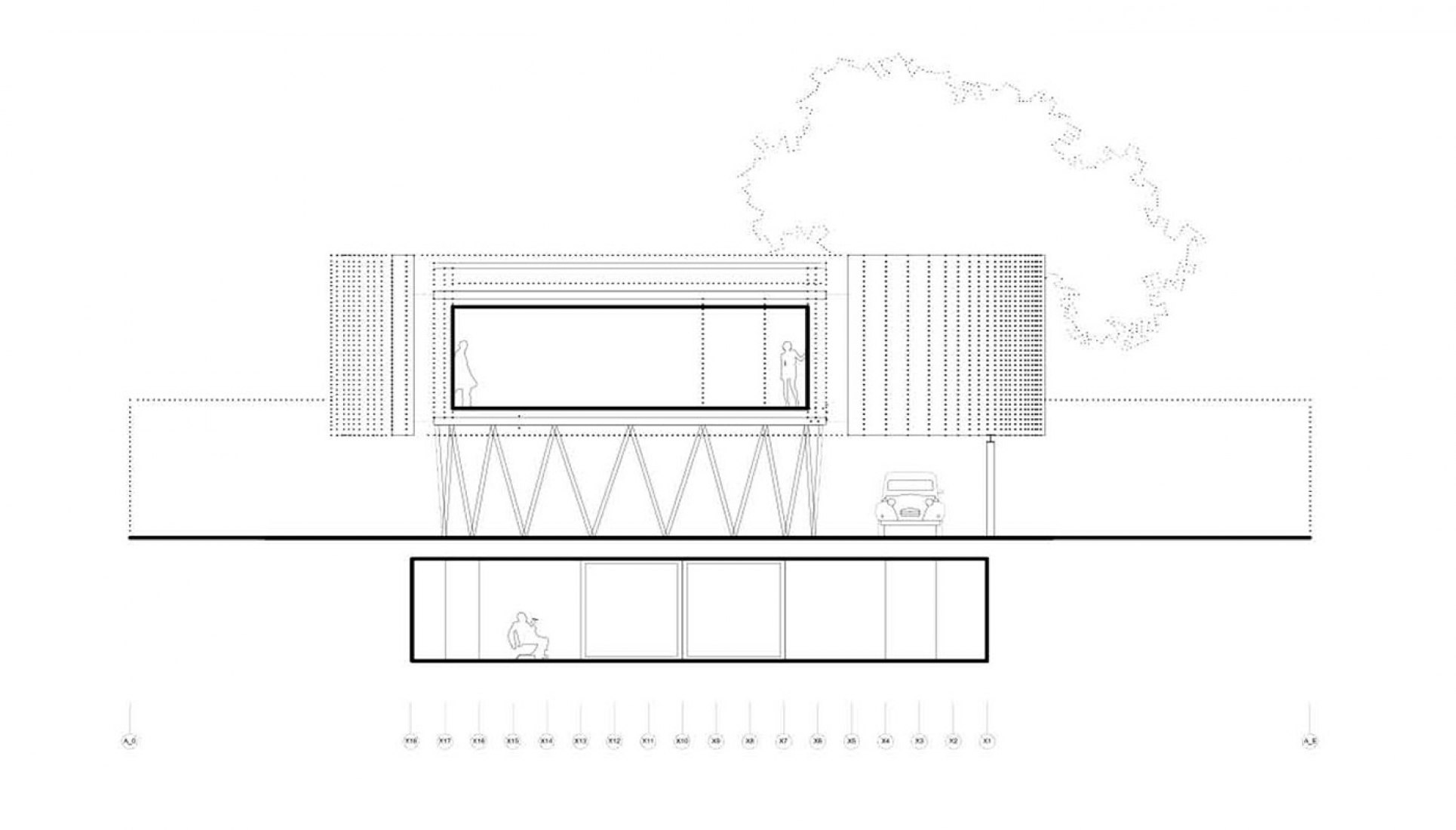 Cross section. Toboggan House by Z4Z4.