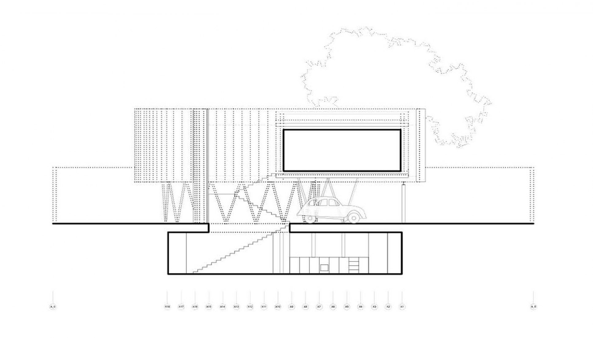 Cross section.Toboggan House by Z4Z4.