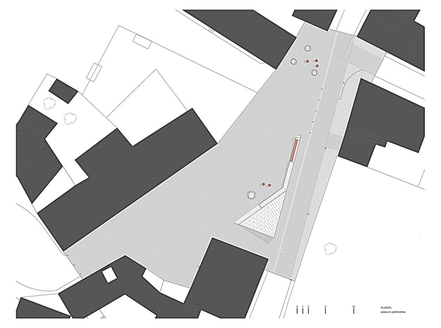 Planta de situación. Plaza Mayor de Traspinedo por Óscar Miguel Ares Álvarez. 