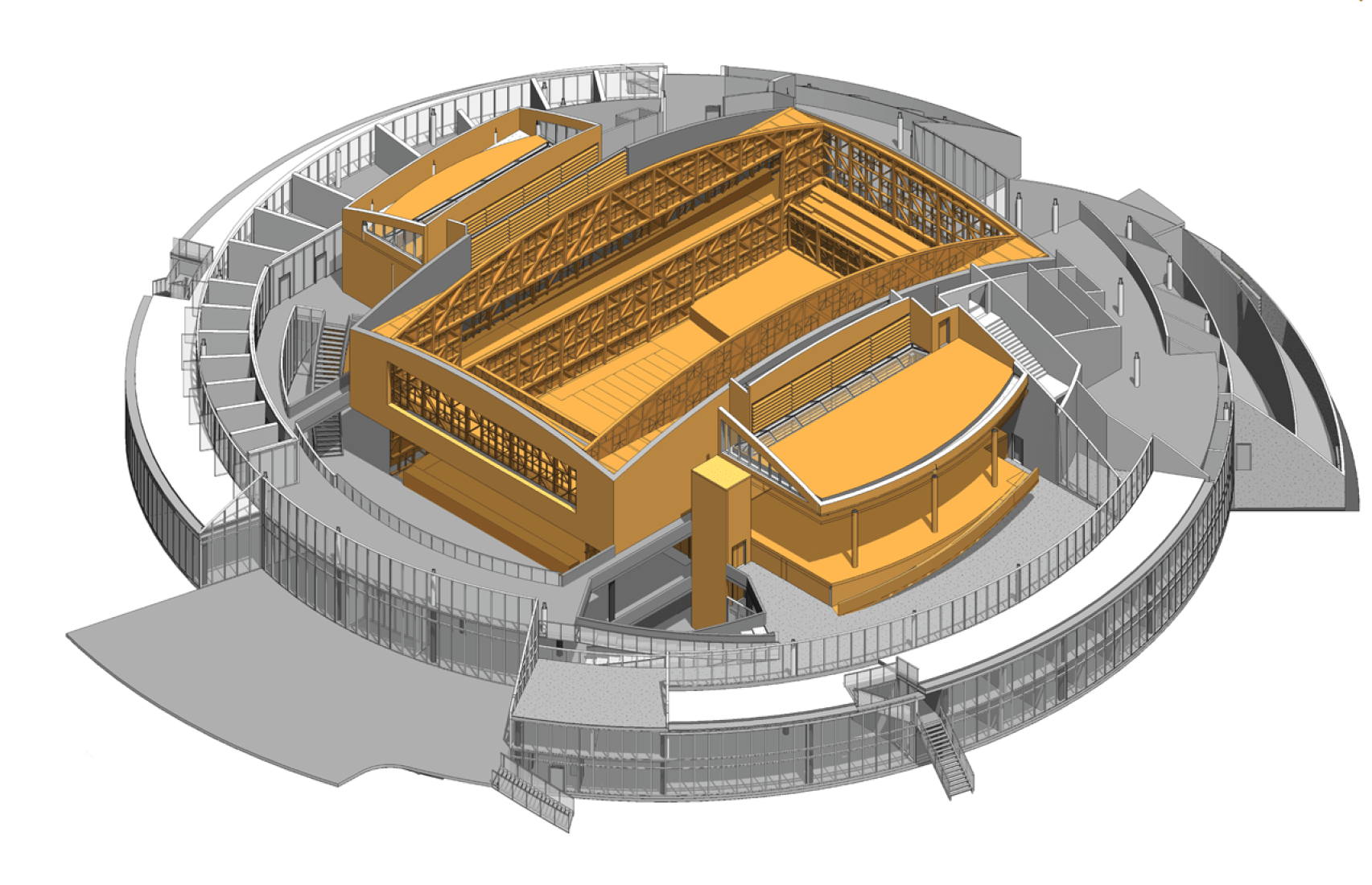 Diagrama. Le Rosey Concert Hall por Bernard Tschumi. 