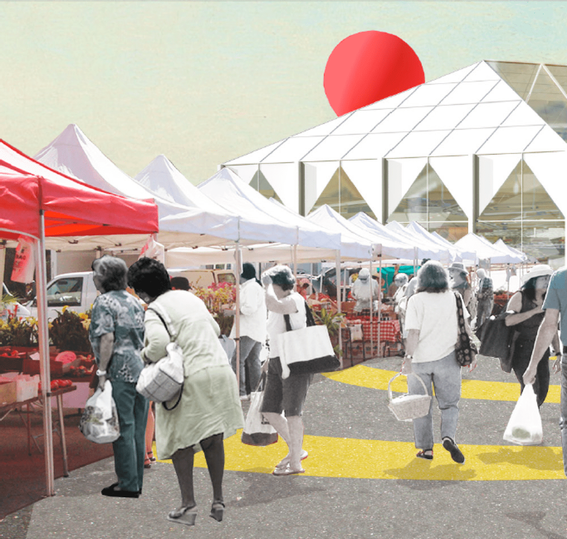 Market plaza. Food Port in West Louisville by OMA. Image courtesy of OMA.