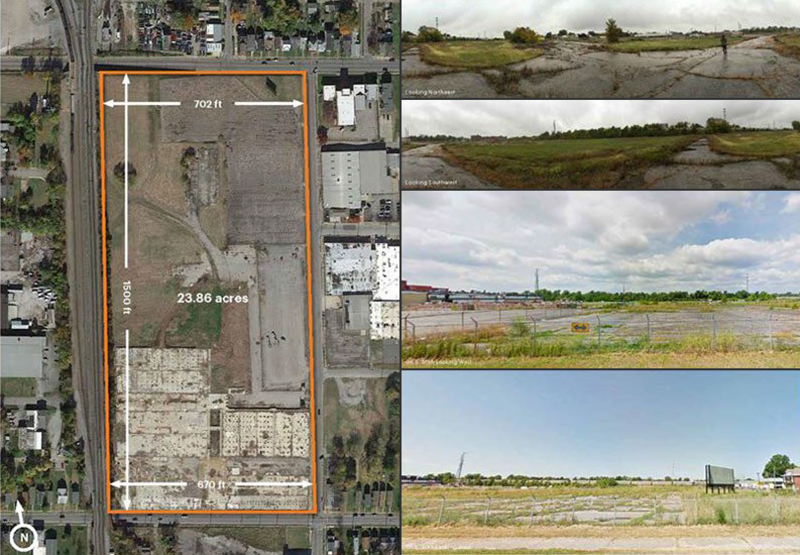 Site plan. The Food Hub site sits at the intersection of the Russell, Portland, and Shawnee neighborhoods.