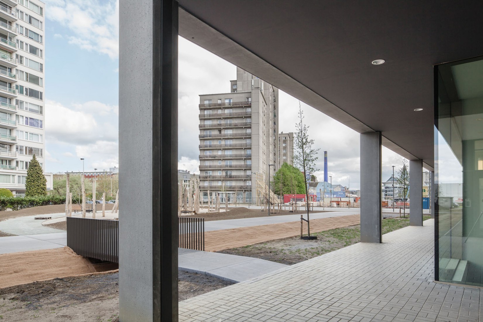 Vista exterior. Apartamentos Winter Garden por Atelier Kempe Thill. Fotografía © Ulrich Schwarz.