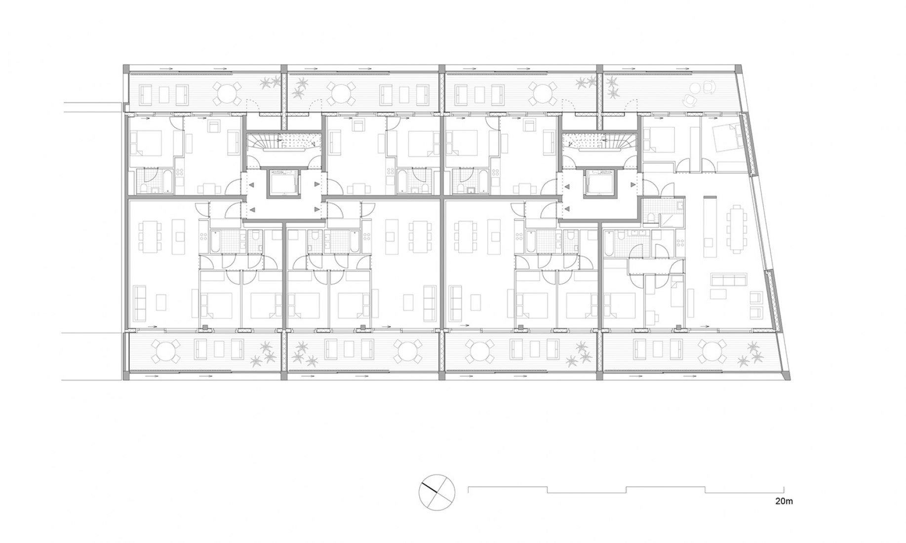 Planta tipo. Apartamentos Winter Garden por Atelier Kempe Thill. 