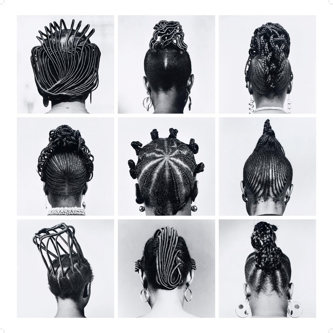 J.D. ‘Okhai Ojeikere, Untitled [Hairstyles], 1970-79. © The artist. Courtesy of The Walther Collection and Magnin-A Gallery, Paris