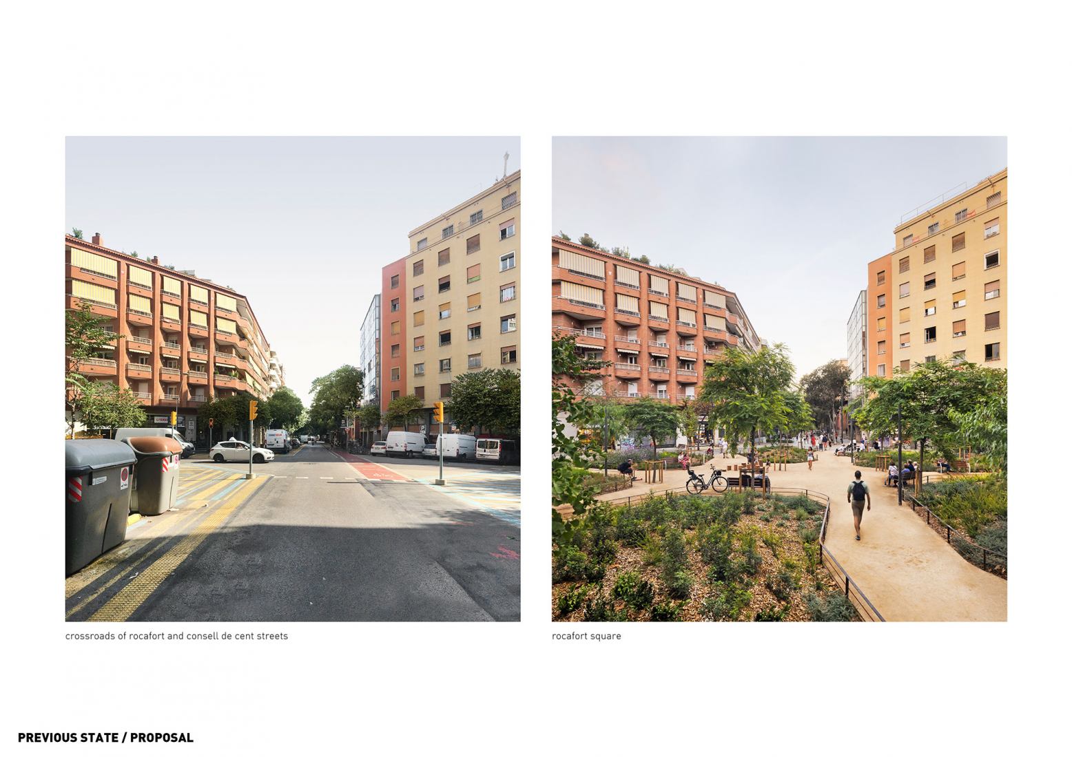 Estado original. Plaza-Jardín Rocafort por 08014 Arquitectura. Fotografía por Pol Viladoms. Estado original. Plaza-Jardín Rocafort por 08014 Arquitectura. Fotografía por Pol Viladoms.