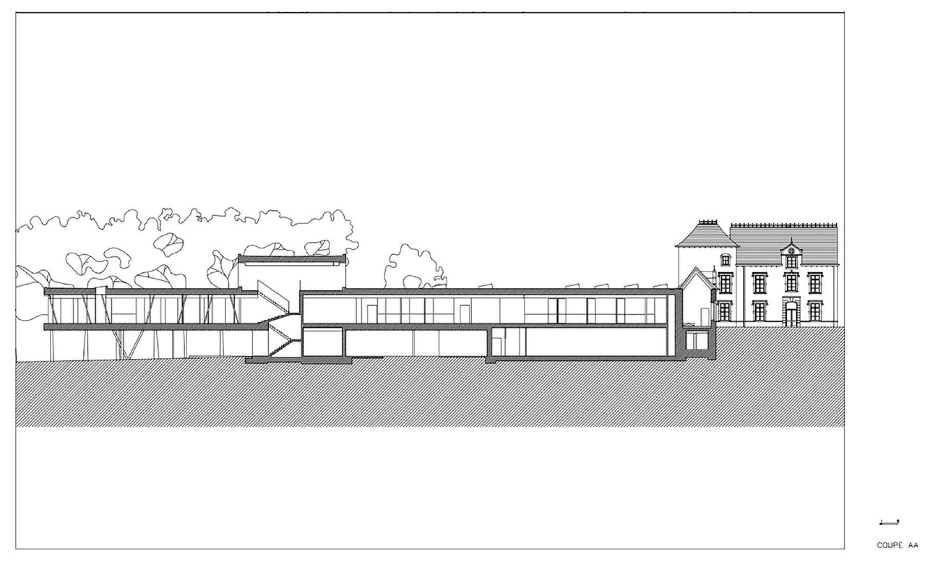 Section. Town Hall, 94 Montigny le Tilleul by V+.  Section. Town Hall, 94 Montigny le Tilleul by V+.