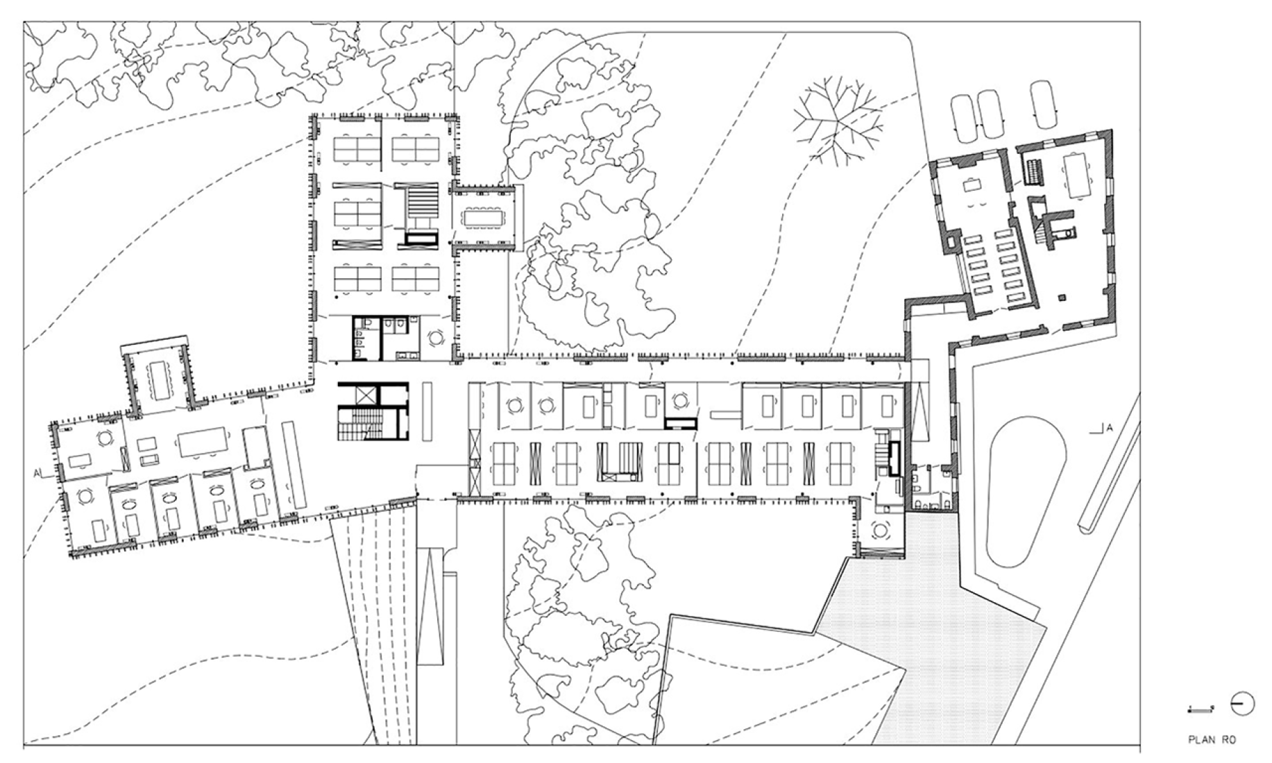 Firts floor plan. Town Hall, 94 Montigny le Tilleul by V+.  Firts floor plan. Town Hall, 94 Montigny le Tilleul by V+.