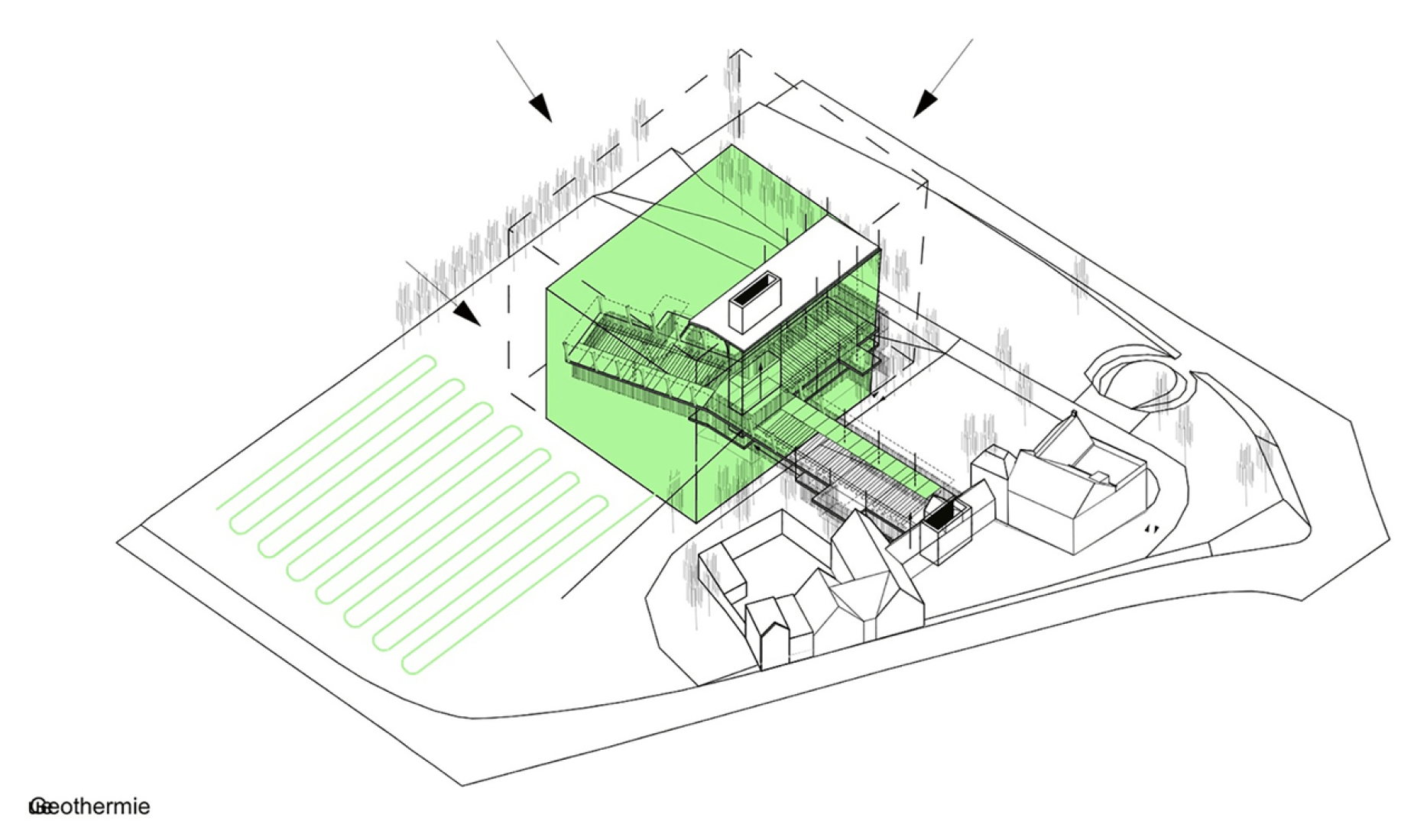 Diagram. Town Hall, 94 Montigny le Tilleul by V+.  Diagram. Town Hall, 94 Montigny le Tilleul by V+.