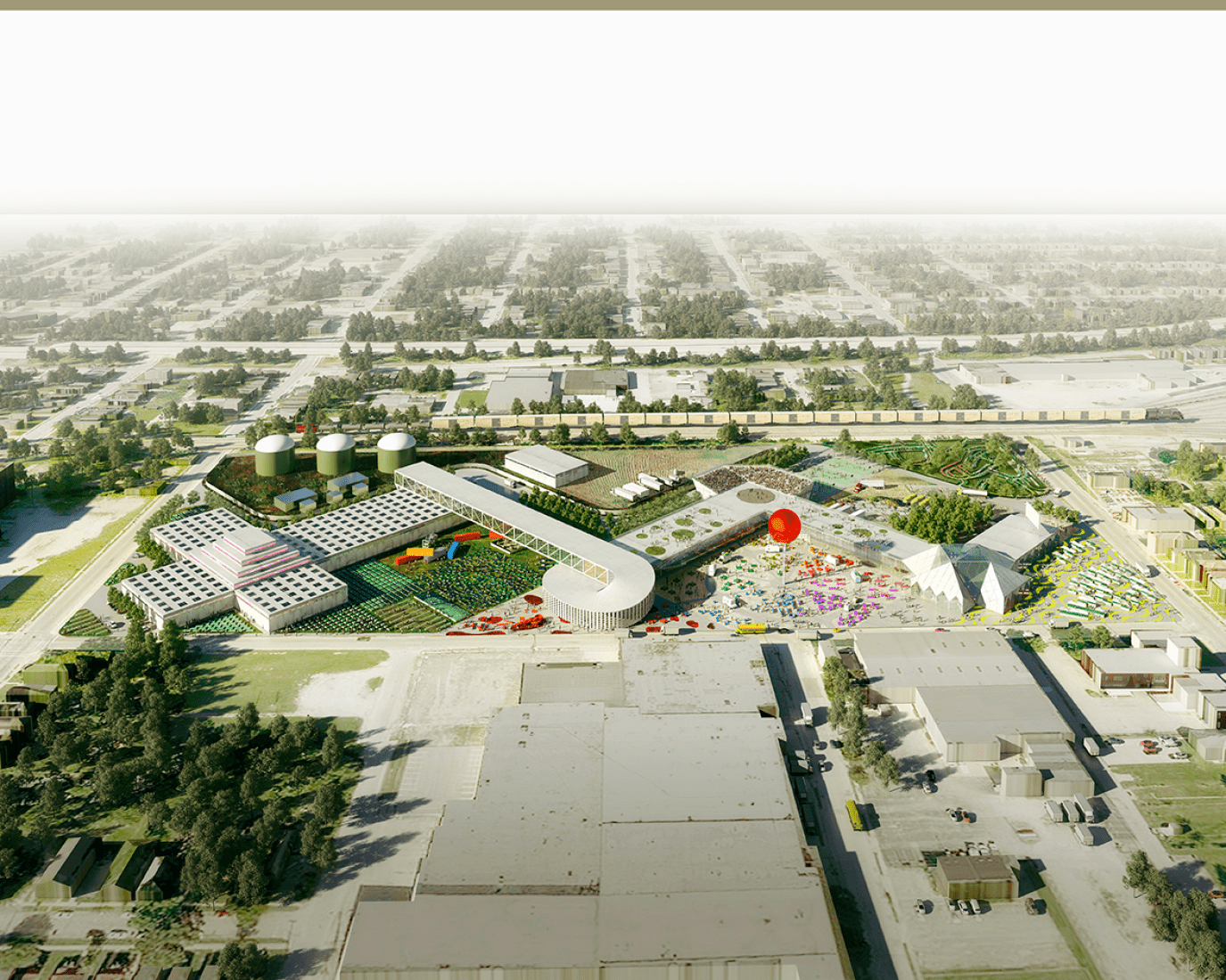 The master plan. Food Port in West Louisville by OMA. Image courtesy of OMA. The master plan. Food Port in West Louisville by OMA. Image courtesy of OMA.