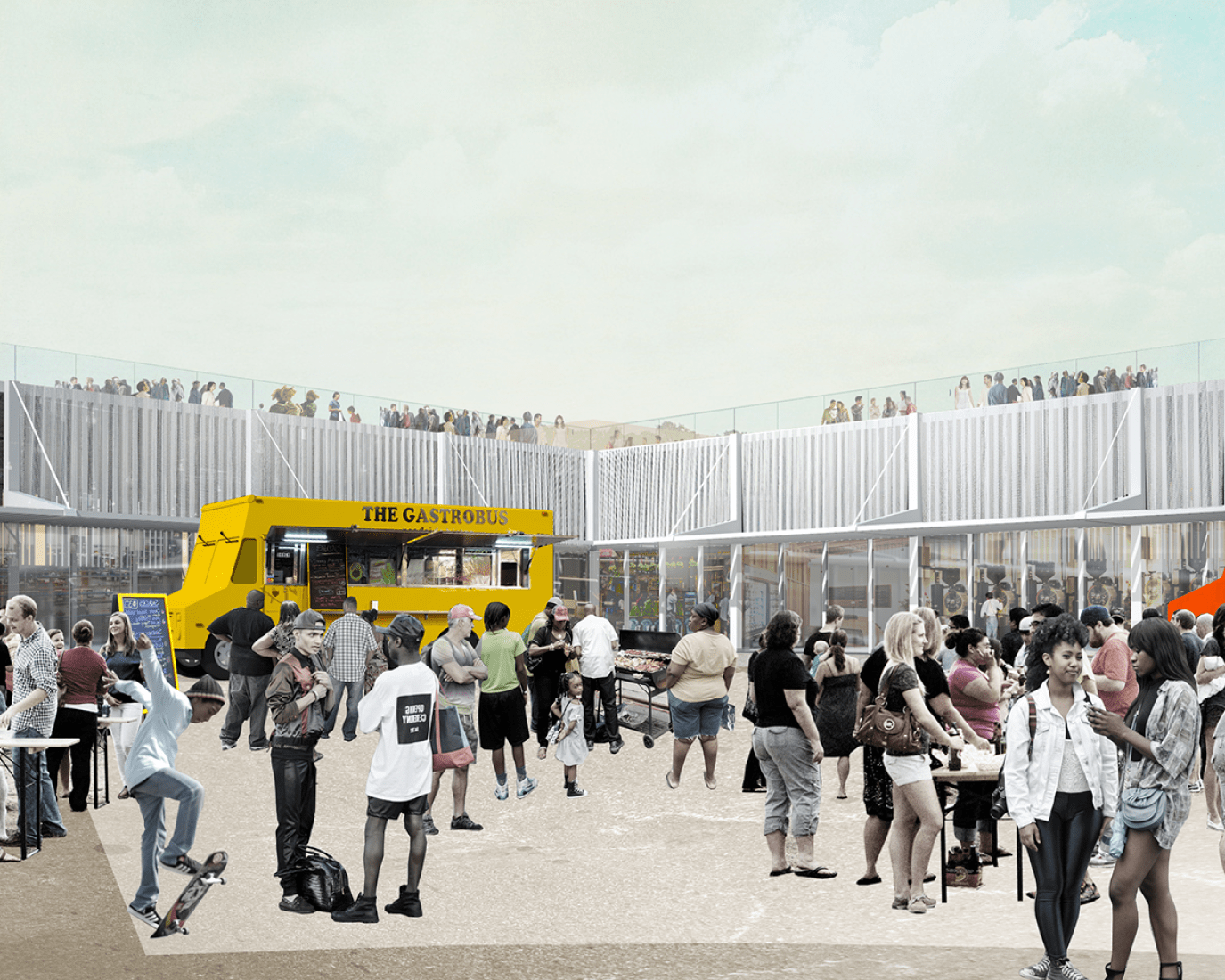 Food Truck Plaza. Food Port in West Louisville by OMA. Image courtesy of OMA. Food Truck Plaza. Food Port in West Louisville by OMA. Image courtesy of OMA.